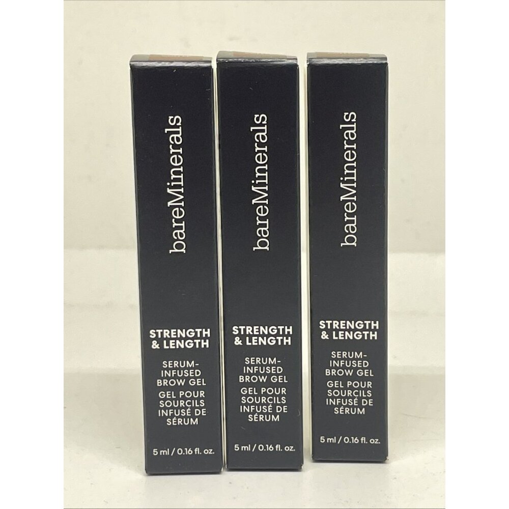 BareMinerals Strength & Length Serum-Infused Brow Gel Plant-based Vegan 0.16 Oz